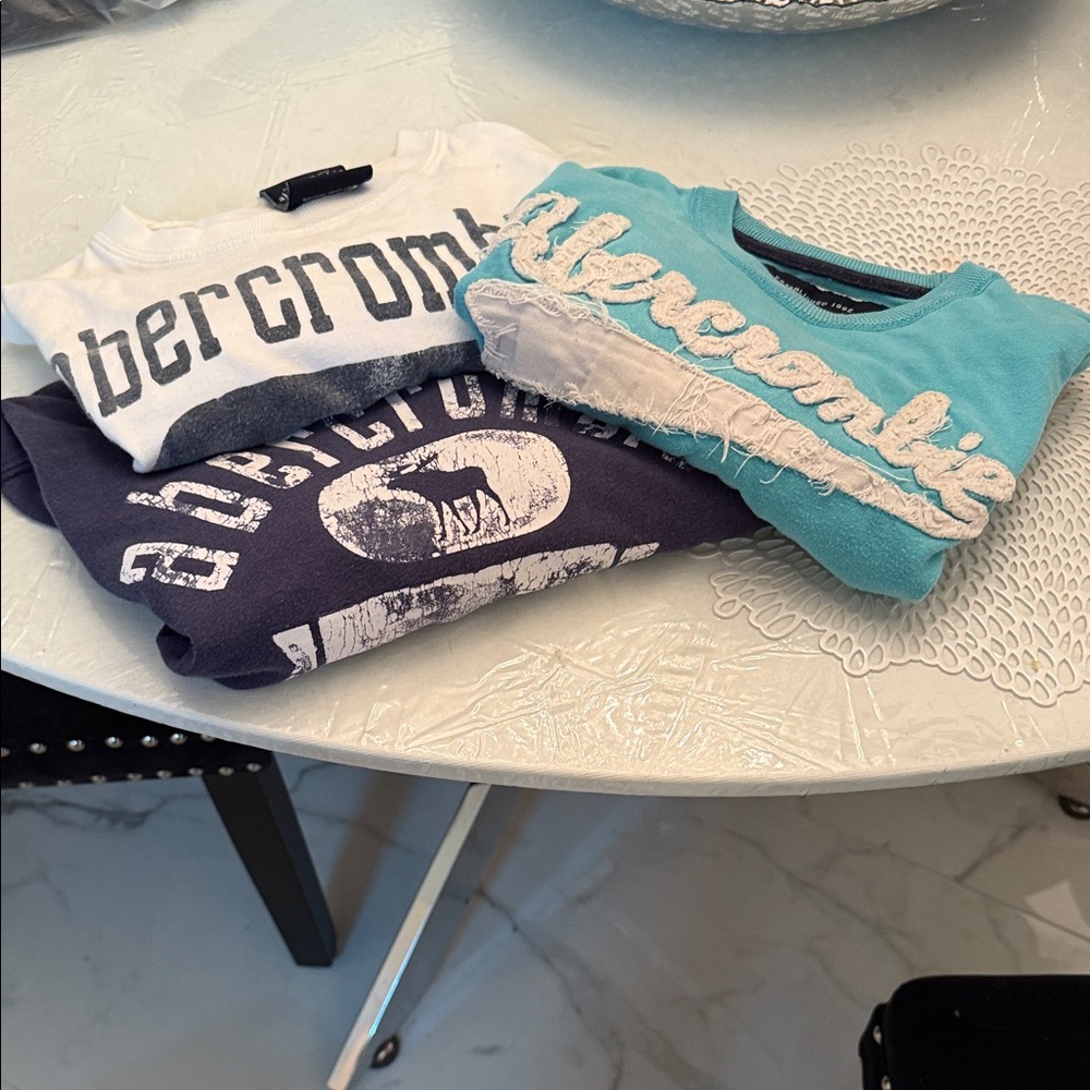 Abercrombie & Fitch Kids Teal, White, and Navy shirt bundle
